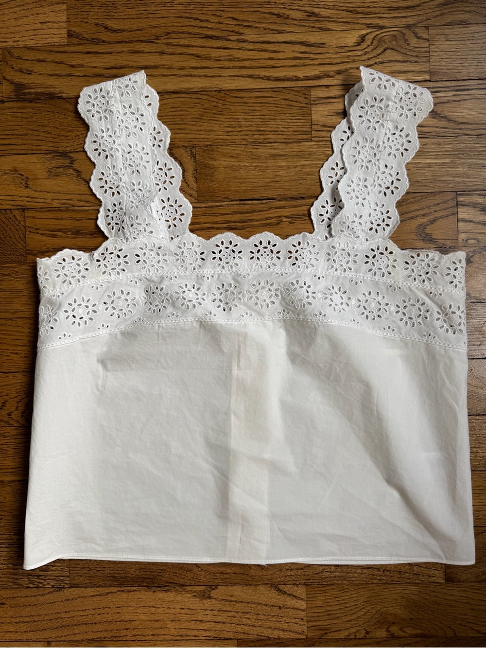 Frame Denim White Eyelet Lace Camisole